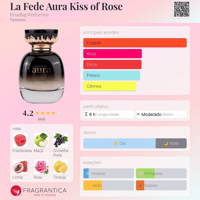 Khadlaj Aura kiss of rose - EDP 90ml (Feminino)