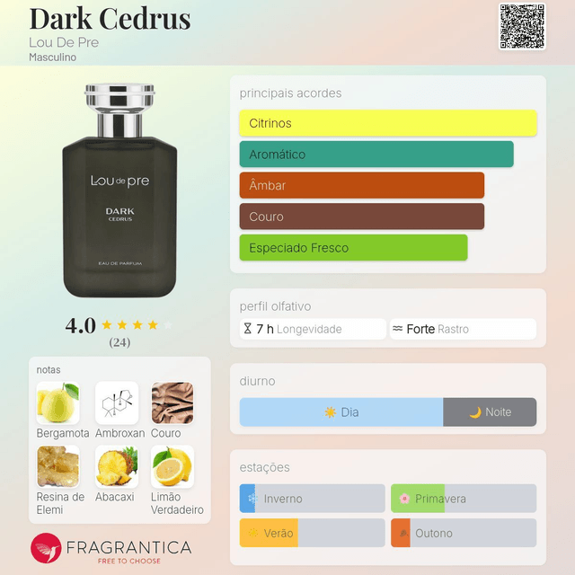 Lou de Pre Dark cedrus - EDP 90ml (Masculino)