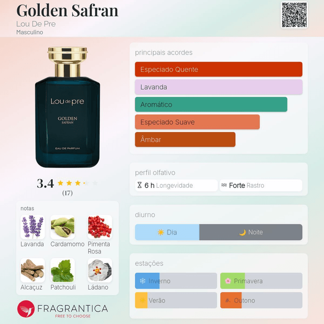 Lou de Pre Golden Safran - EDP 90ml (Masculino)