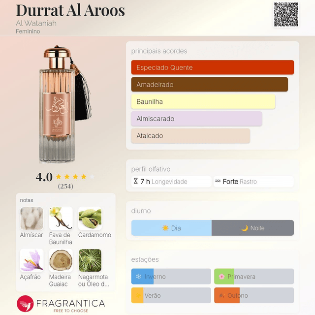 Al Wataniah Durrat Al Aroos - EDP 85ml (Feminino)